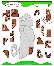 Puzzle Kes Yapıştır Çalışma Sayfaları
